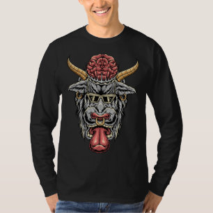 Camiseta Touro Búfalo Zumbi Comedor de Cérebro Assustador H