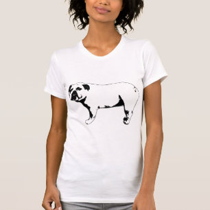 Camiseta Touro Bulldog Preto e Branco Arte Ousada