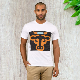 Camiseta Touro Cabeça Laranja Minimalista Vaca