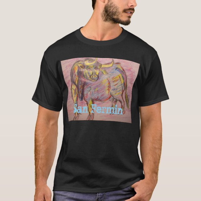 Camiseta touro colorido San Fermin (Frente)