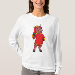 Camiseta Touro como Bombeiro com Capacete