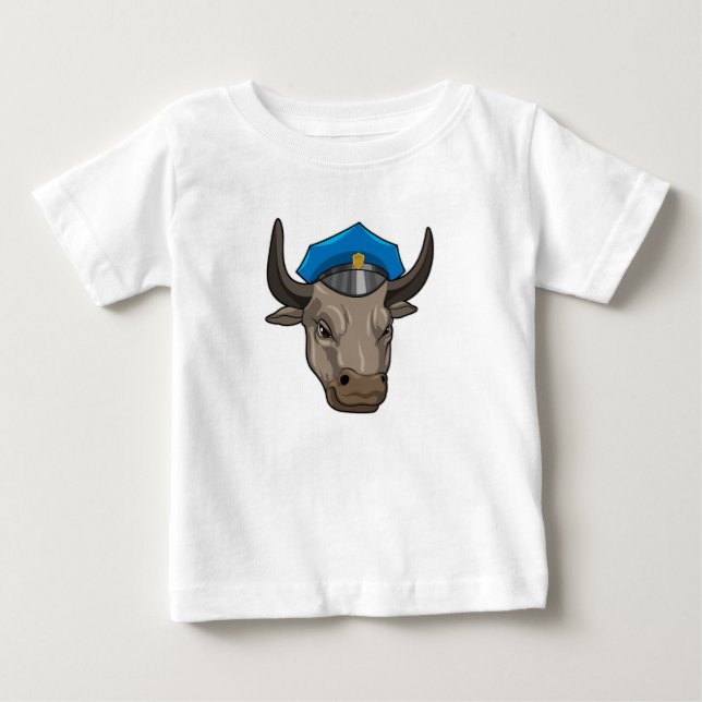 Camiseta Touro como oficial de polícia Polícia (Frente)