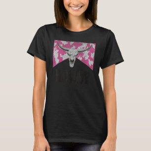 Camiseta Touro de Caveira de Leopardo Rodeio da Vida Ociden