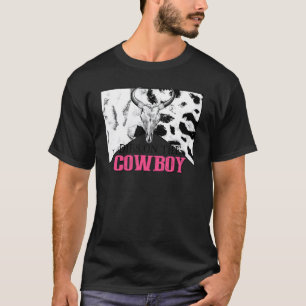 Camiseta Touro De Crânio No Cowboy Ocidental