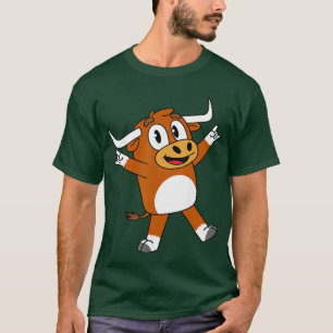 Camiseta Touro de desenho animado engraçado para meninos e