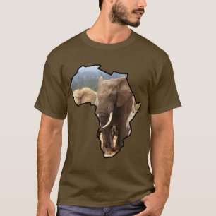 Camiseta Touro de Elefante Continente Africano
