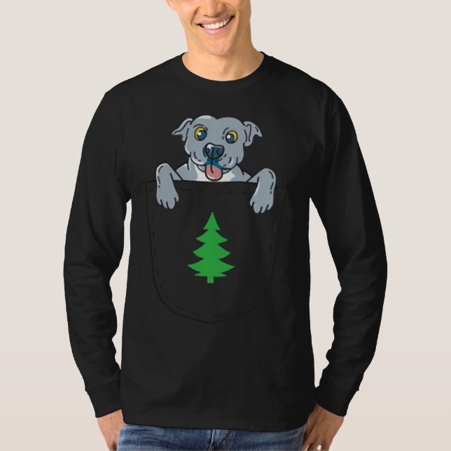 Camiseta Touro De Nariz Azul No Bolso No Natal (Frente)