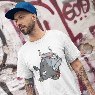 Camiseta Touro de negócios legal com óculos solares