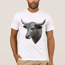 Camiseta Touro de Prata Céltico Cabeça Viking Céltico