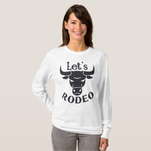 Camiseta Touro de Rodeio Cowgirl Atrevida País Ocidental Ca