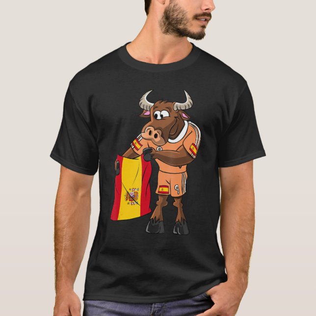 Camiseta touro do ventilador da espanha (Frente)