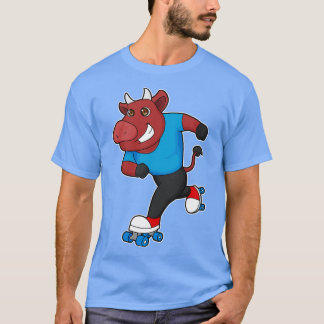 Camiseta Touro em patinagem em linha com skates