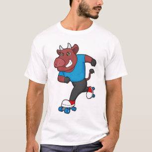 Camiseta Touro em patinagem em linha com skates