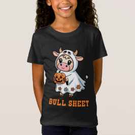 Camiseta Touro Folha Engraçada Vaca Fantasma Halloween
