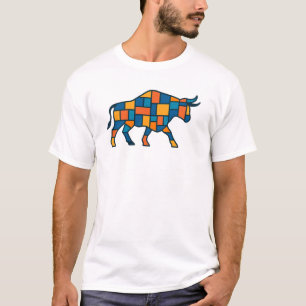 Camiseta Touro Geométrico - Bull City Mosaico Animal
