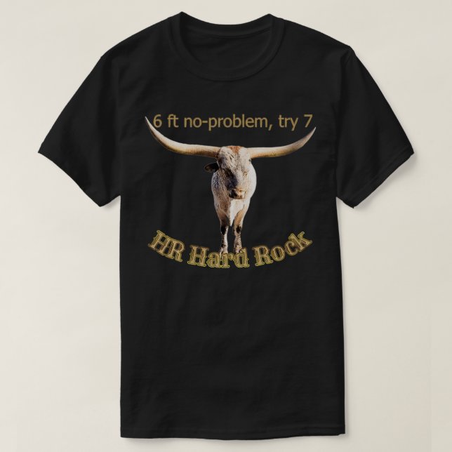 Camiseta Touro longhorn do Texas com chifres de 7 pés (Frente do Design)