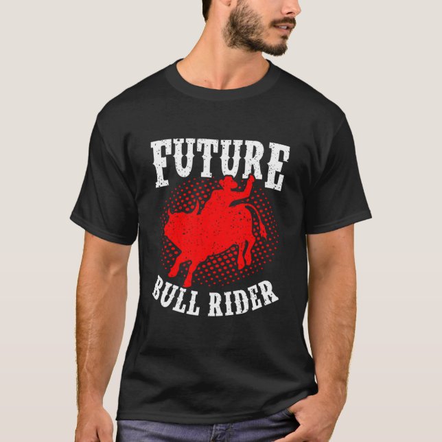 Camiseta Touro Mecânico de Rodeio Futuro Cavaleiro de Touro (Frente)