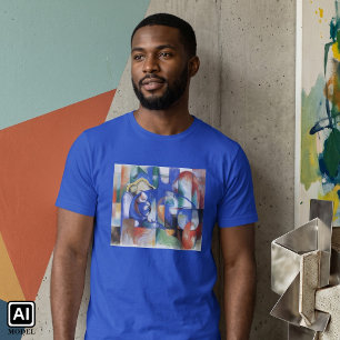 Camiseta Touro Mentiroso por Franz Marc, Arte Cubista Vinta