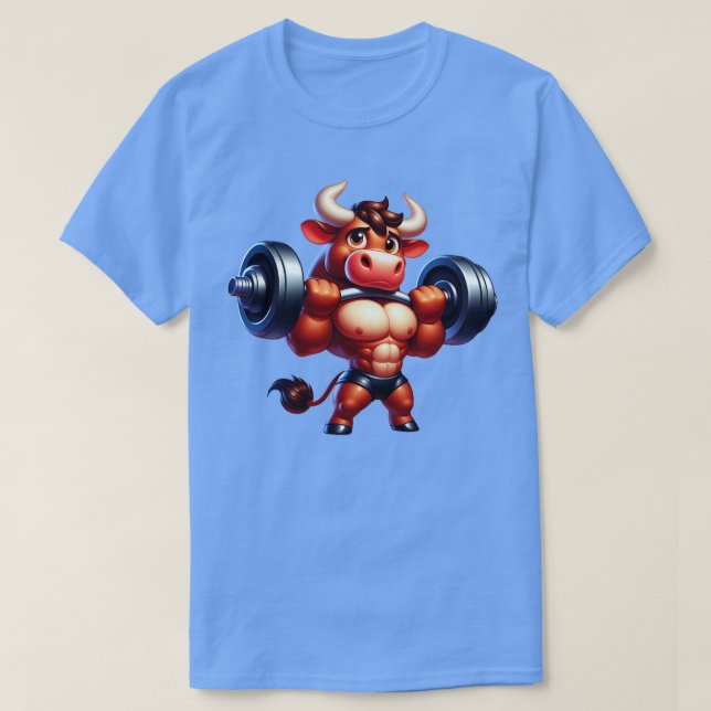 Camiseta Touro Muscular Cute (Frente do Design)