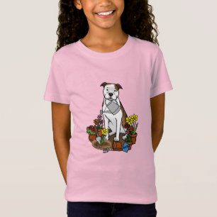 Camiseta Touro para jardinagem de flores (lt brindle white