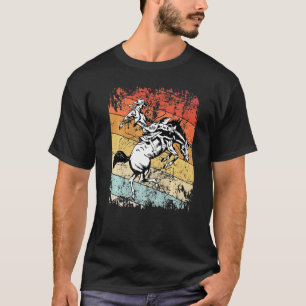 Camiseta Touro Retroativo A Correr Para Cowboy Vintage Bull