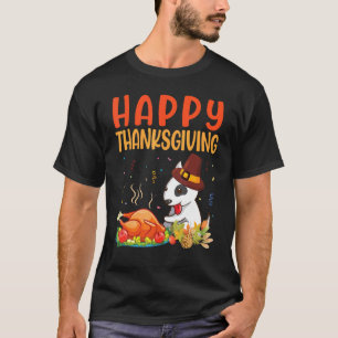 Camiseta Touro Terrier Cachorro Olha A Turquia Carne Feliz 