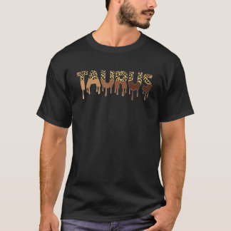 Camiseta Touro Zodíaco Mulheres Afro Pretas Leopard Drippin