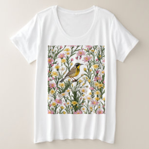 Camiseta Toutinegra Ocidental Cercada pela Flor de Bitterro