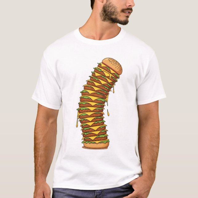 Camiseta Tower of Cheesy Madness – Exaggerated Cartoon (Frente)