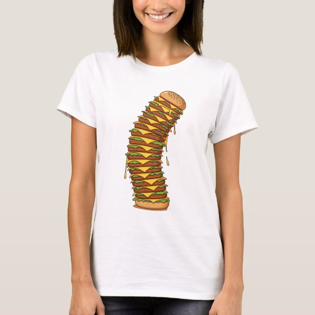 Camiseta Tower of Cheesy Madness – Exaggerated Cartoon (Frente)
