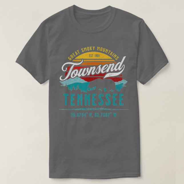Camiseta Townsend Tennessee Retro Enfumaçado Mountain Bea (Frente do Design)