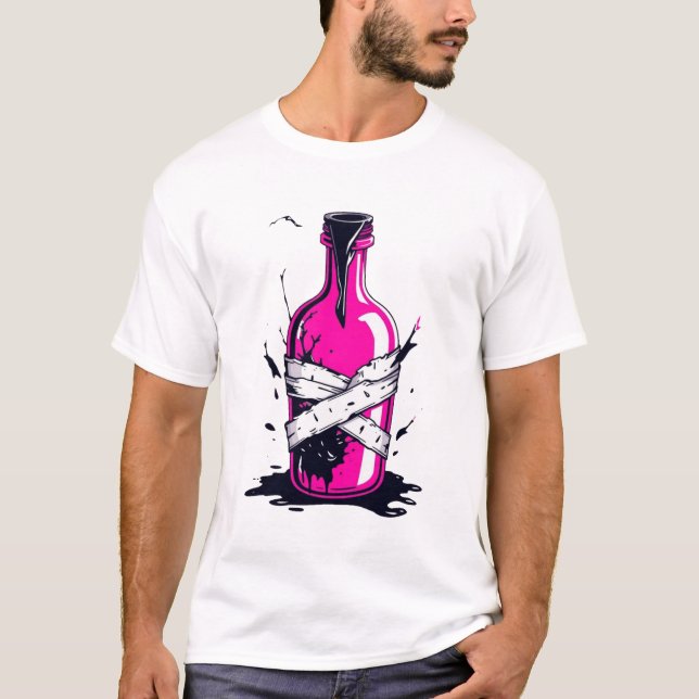 Camiseta tóxico para o vaivém rosa (Frente)