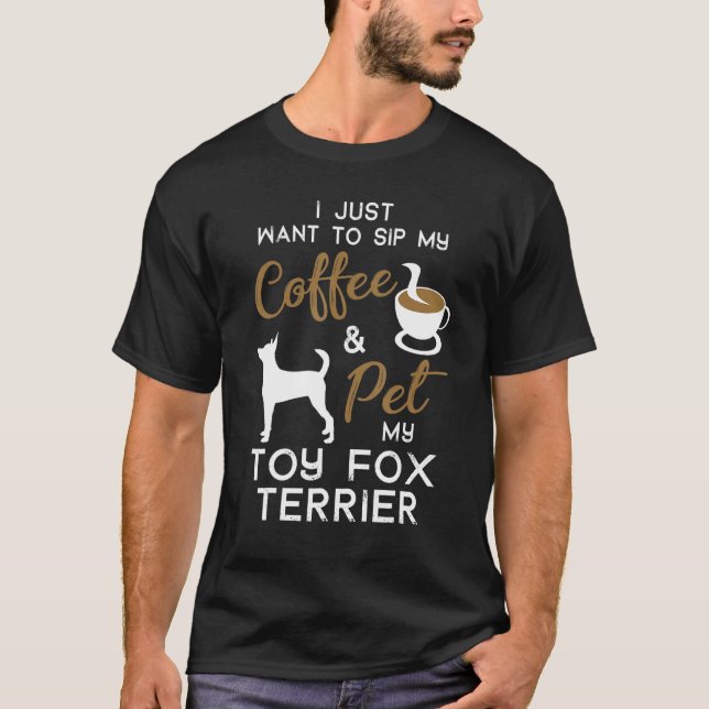 Camiseta Toy Fox Terrier Dog Café Proprietário Xmas Anivers (Frente)