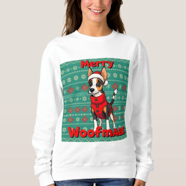Camiseta Toy Fox Terrier Merry Woofmas (Frente)