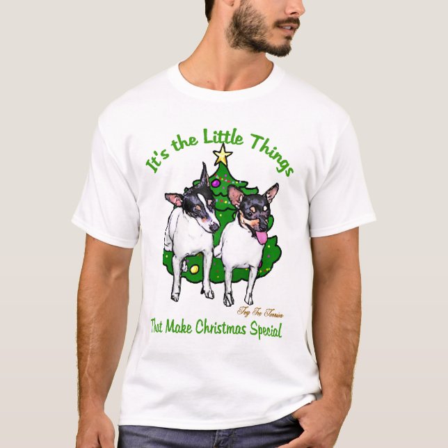 Camiseta Toy Fox Terrier presentes de Natal (Frente)