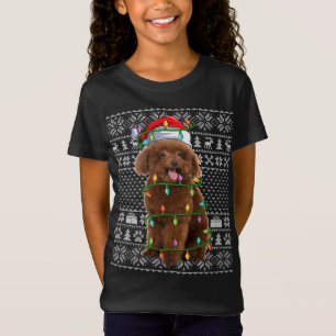 Camiseta Toy Poodle Dog Lover Santa Hat Febre Poodle Chr