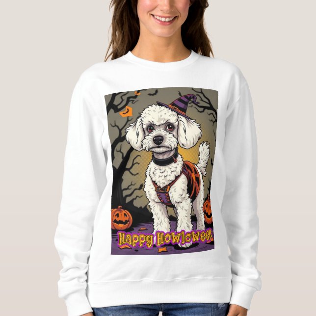 Camiseta Toy Poodle Feliz Dia das Bruxas (Frente)