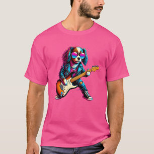 Camiseta Toy Spaniel Elétrico Guitarra Engraçado Rock