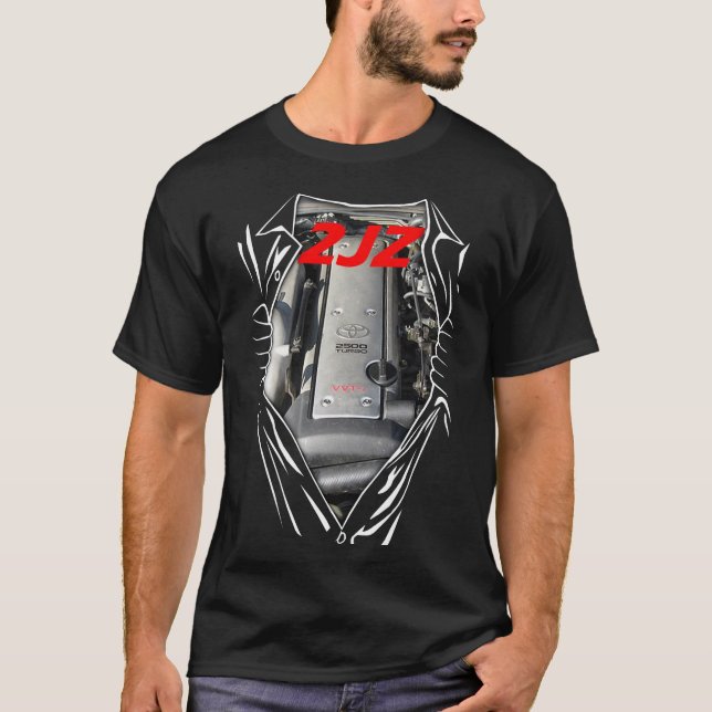 Camiseta Toyota 2JZ Motor Art Horsepower Supra AWD Cars CC (Frente)