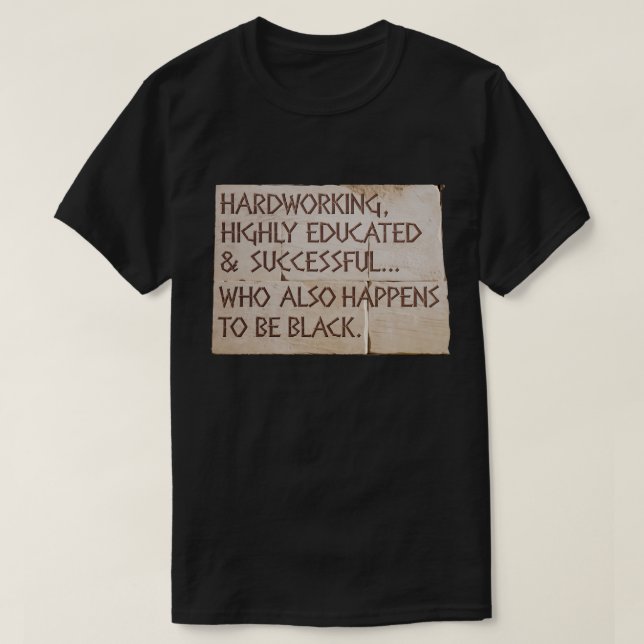 Camiseta Trabalhador, Altamente Educado... preto (Frente do Design)