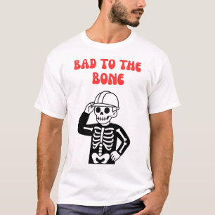 Camiseta Trabalhador da Construção Esqueleto Mau até os Oss