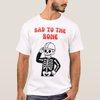Camiseta Trabalhador da Construção Esqueleto Mau até os Oss