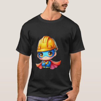 Camiseta Trabalhador da Construção Fofo Super Herói Constru