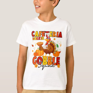 Camiseta Trabalhador de Cafeteria Gobble Squad Peru Pumpkin