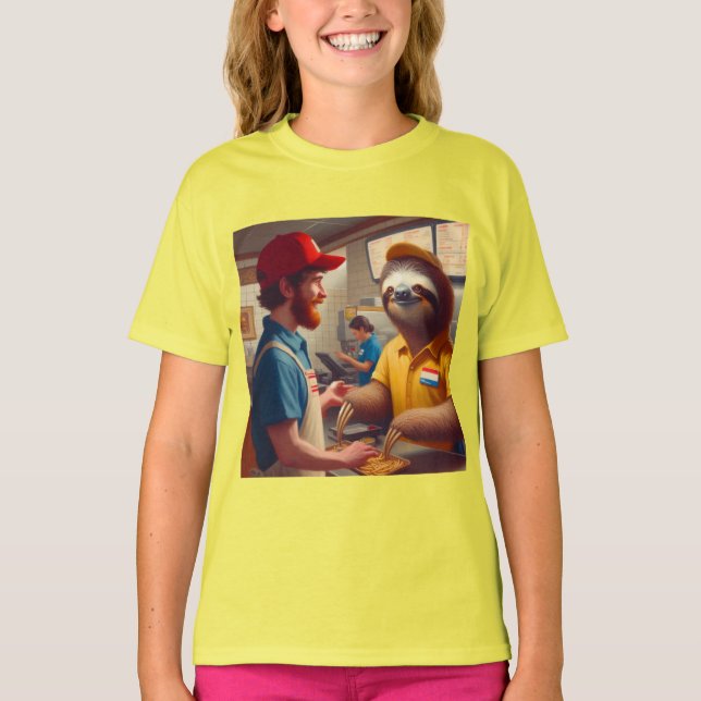 Camiseta Trabalhador de Comida Rápida Lenta (Frente)