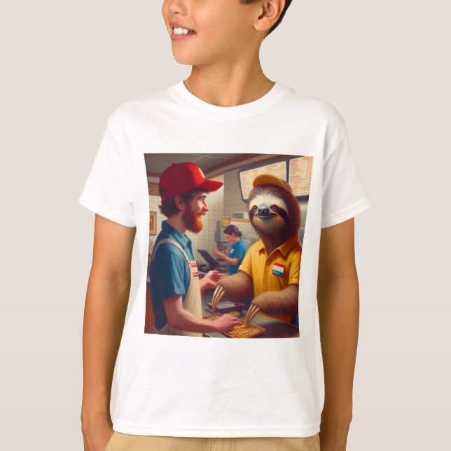 Camiseta Trabalhador de Comida Rápida Lenta (Frente)