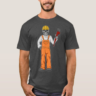 Camiseta Trabalhador De Construção Correto Do Crânio