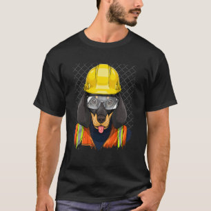 Camiseta Trabalhador de Construção Dachshund Laboratório We
