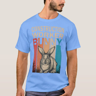 Camiseta Trabalhador De Construção De Retrorização De Coelh
