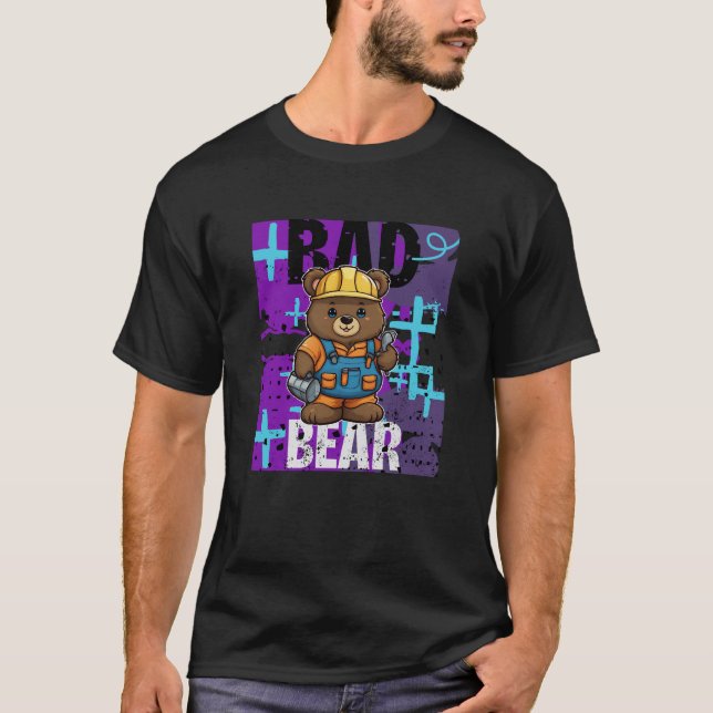 Camiseta Trabalhador de Construção de Urso Mau (Frente)